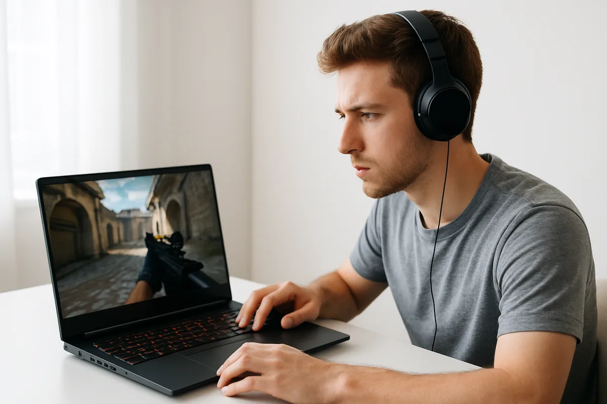 Ein Gaming Laptop mit offener Verpackung, bereit für den ersten Einsatz